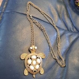Gold Turtle Pendant Necklace